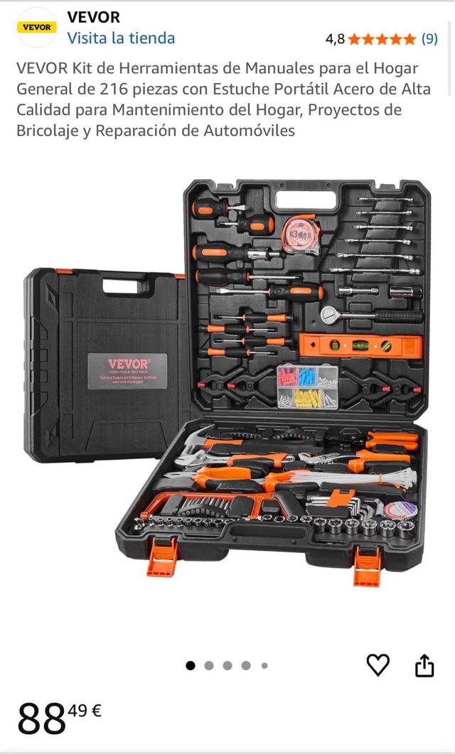 Kit Herramientas VEVOR 216 Piezas Estuche