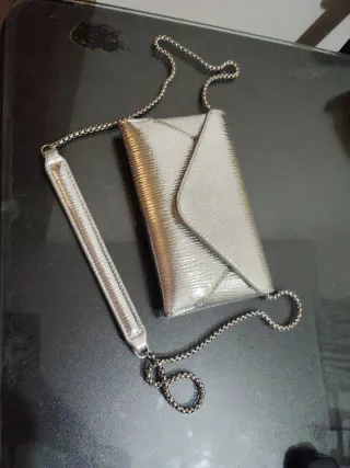 Bolso de fiesta Zara plateado