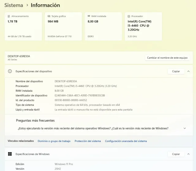 Ordenador Sobremesa i5