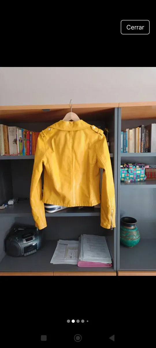 Chaqueta Biker Polipiel Amarilla Talla M
