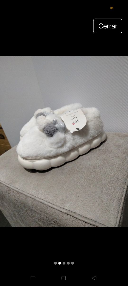 Pantuflas blancas Tex