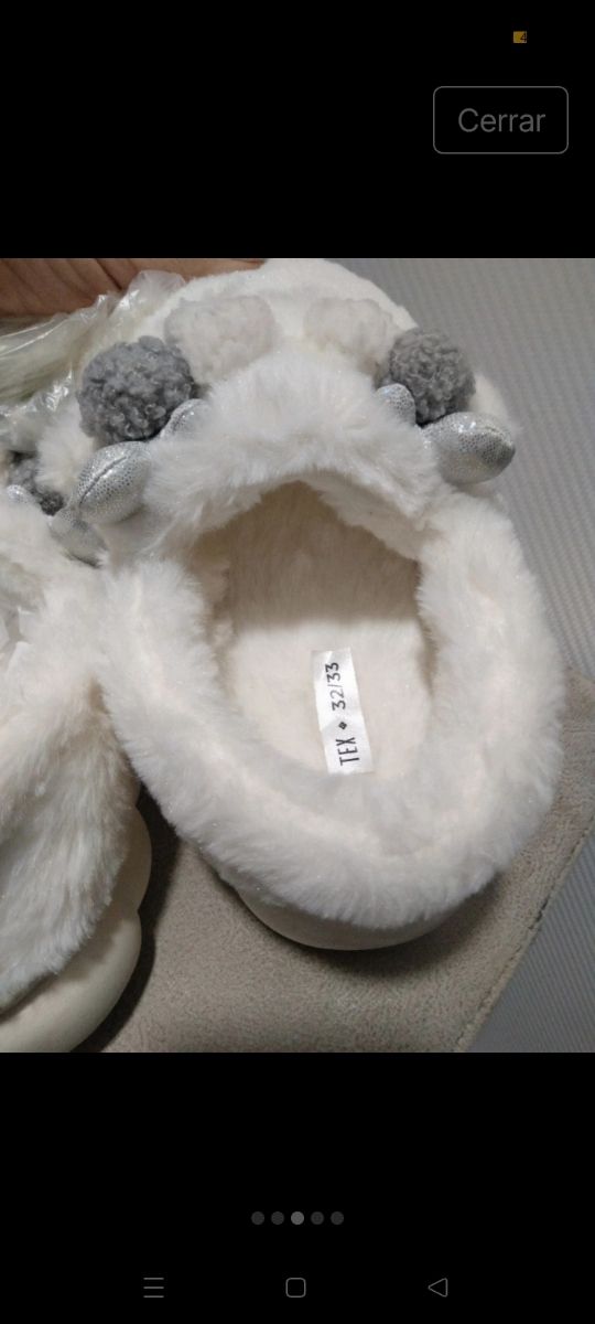 Pantuflas blancas Tex