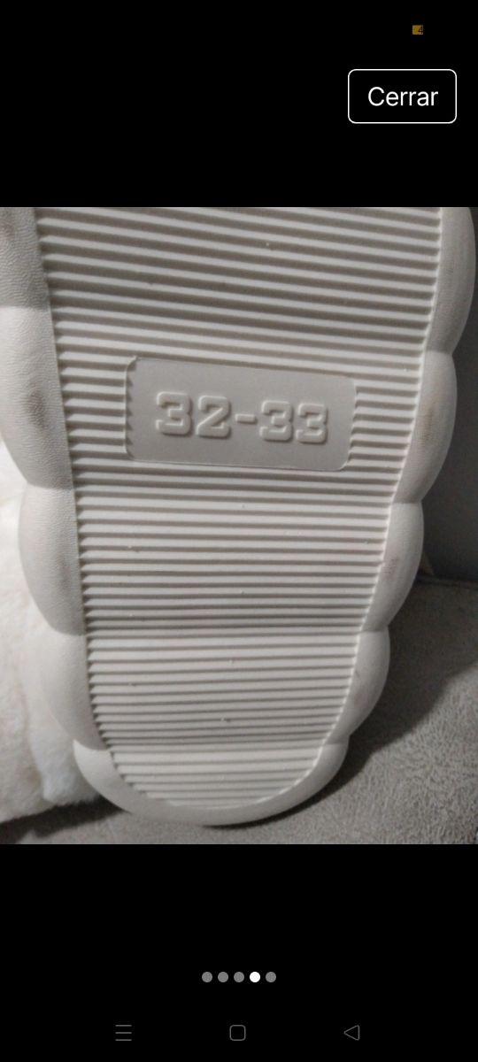 Pantuflas blancas Tex