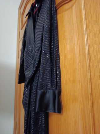 Vestido midi Zara lentejuelas negro Talla XS