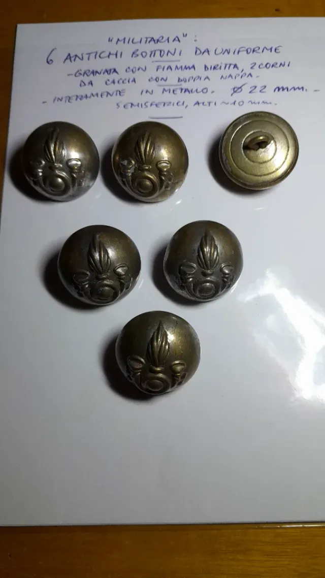 6 Bottoni Militari Antichi: G.di Finanza