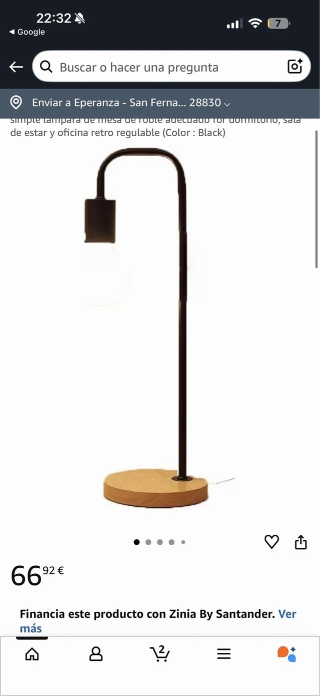 Lámpara de mesa retro