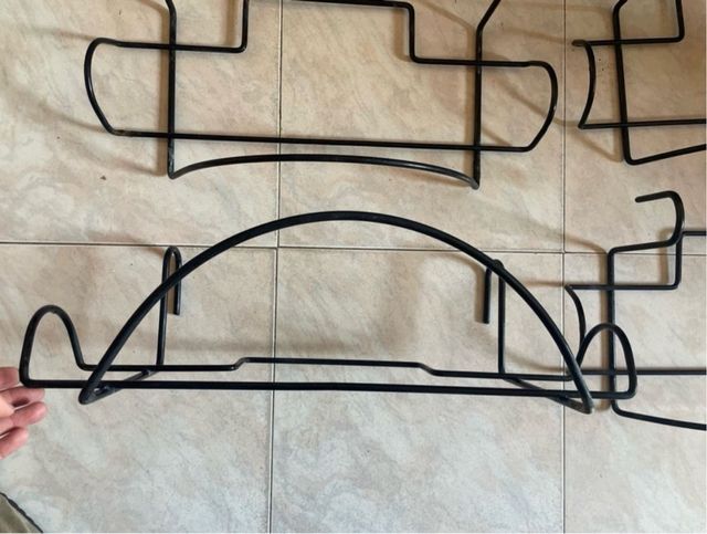 4 Soportes Maceta Balcón/Terraza Metal Negro