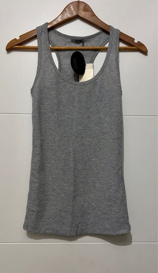Camiseta tirantes brillos gris S