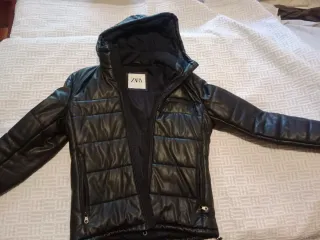 Giacca da uomo similpelle nera Zara