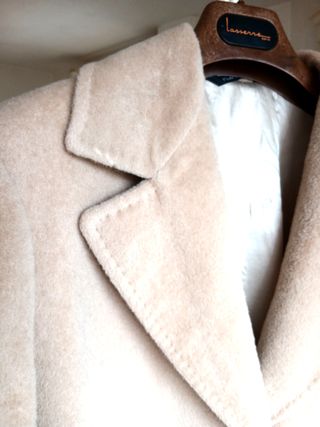 Abrigo lana y cachemira beige