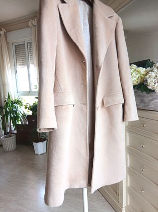 Abrigo lana y cachemira beige