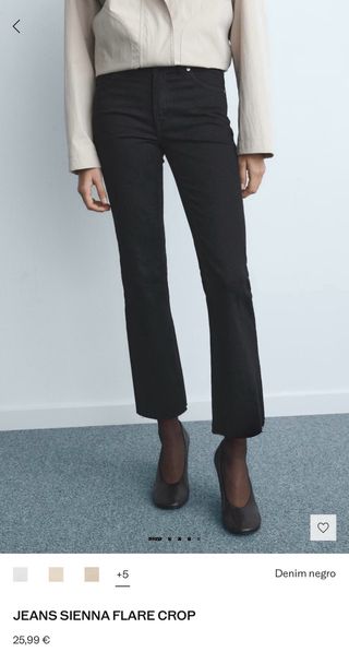 Pantalón flare Mango talla 34 negro