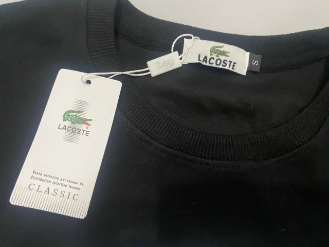 Sudadera Lacoste Negra con Cocodrilo Azul