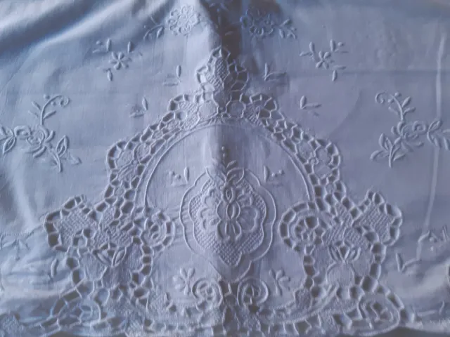 Lençol superior bordado branco 135cm