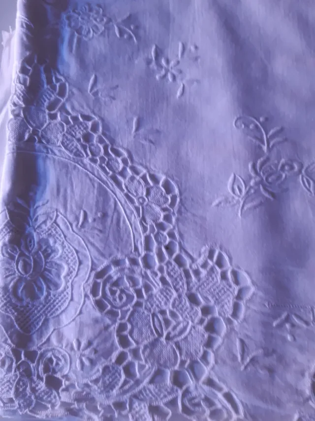 Lençol superior bordado branco 135cm