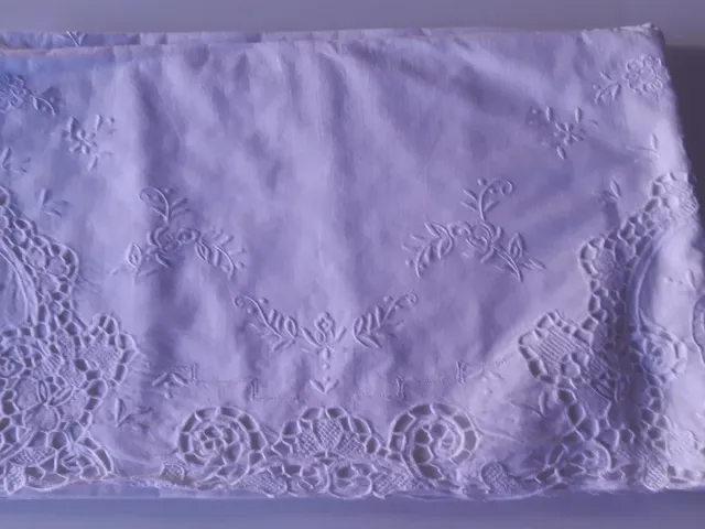 Lençol superior bordado branco 135cm