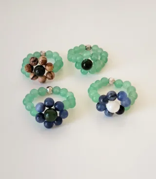Anelli elastici pietre dure fiore