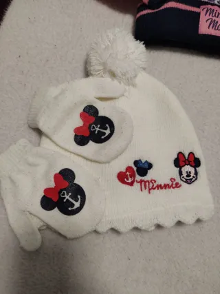 Lote 3 Gorros Minnie Mouse Niña Invierno