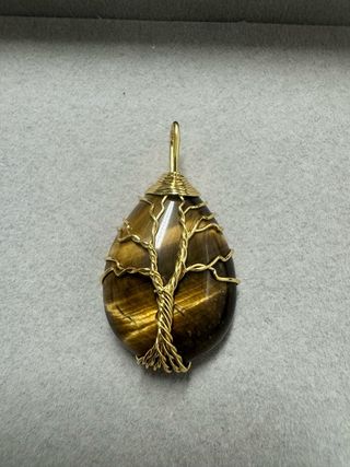 Pingente Olho de Tigre com Árvore da Vida