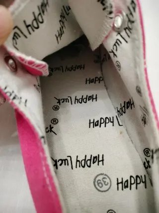 Zapatillas Happy Luck rosas y blancas sin estrenar