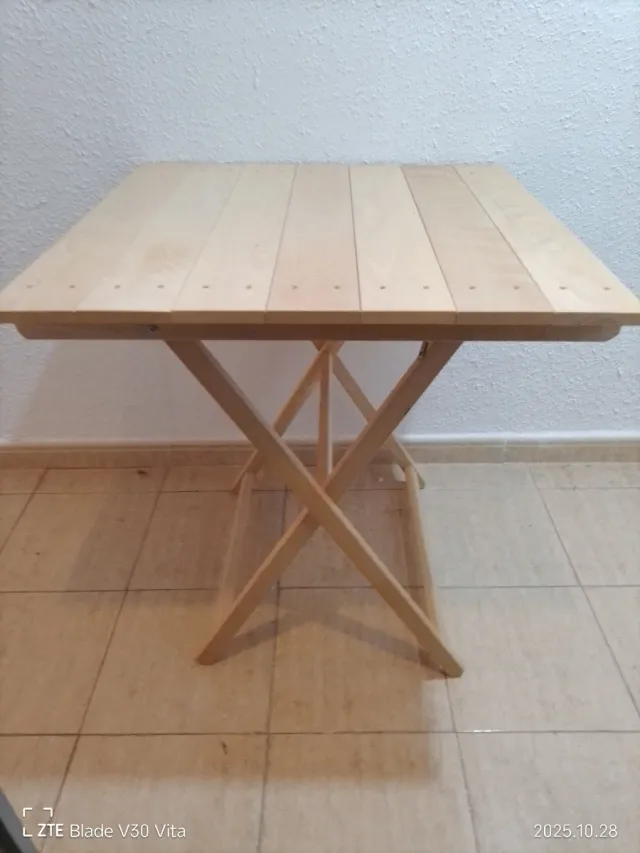 Mesa plegable madera haya maciza