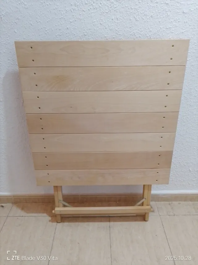 Mesa plegable madera haya maciza
