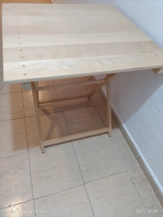 Mesa plegable madera haya maciza