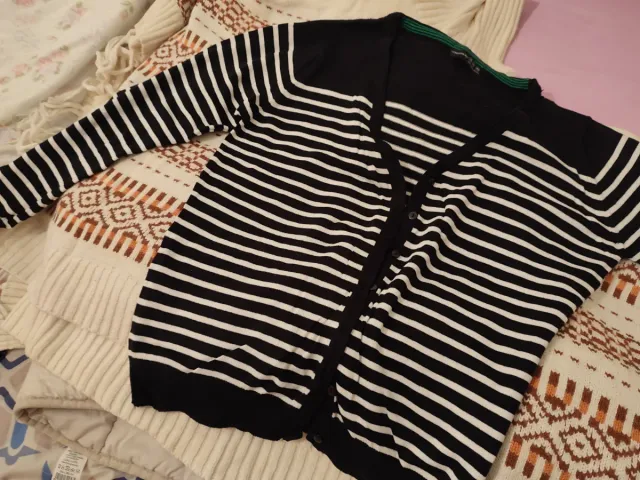 Chaqueta marinera lana rayas mujer