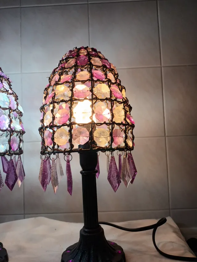 Par de candeeiros retro de mesa