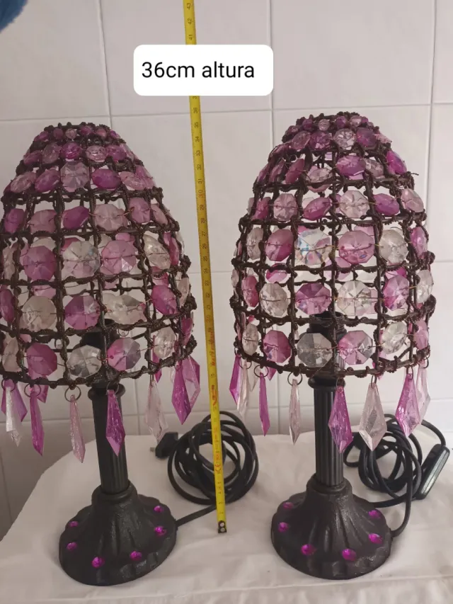 Par de candeeiros retro de mesa