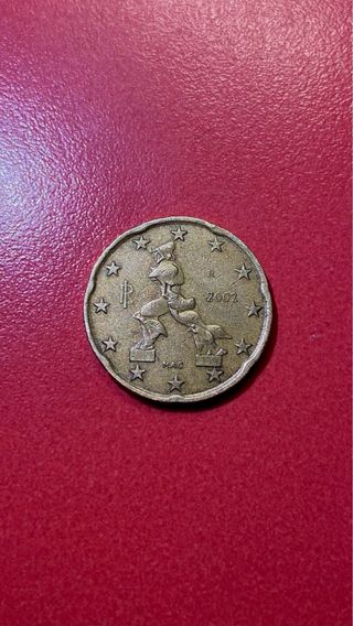 Moneda 20 céntimos Italia 2002