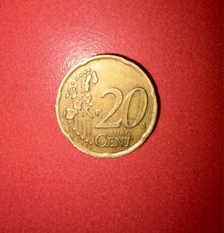 Moneda 20 céntimos Italia 2002