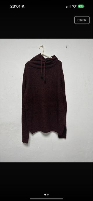 Jersey Pull&Bear Capucha Marrón/Rojo
