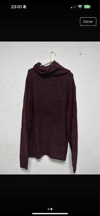 Jersey Pull&Bear Capucha Marrón/Rojo