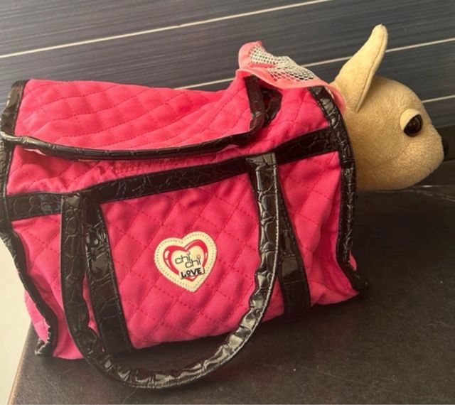 Bolso rosa acolchado ChiChi Love con peluche