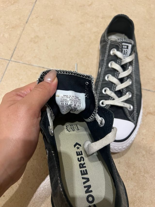 Converse All Star Talla 36 Negro/Gris