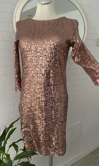 Vestido lentejuelas rosa Kiabi Talla S