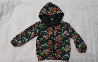 Giacca antivento bimbo con dinosauri