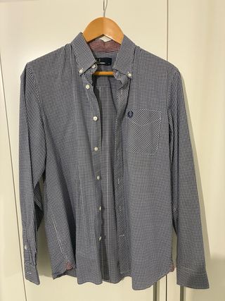 Camisa Fred Perry cuadros azul y blanco Talla M