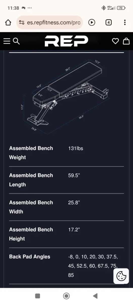 Banco de pesas profesional REP