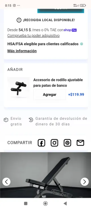 Banco de pesas profesional REP