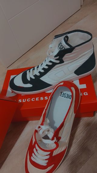 Tenis Diesel Blanco y Negro