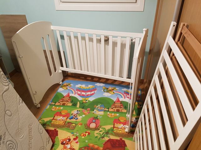 Cuna de madera blanca lacada