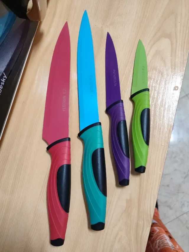 Set Cuchillos Cocina Colores NUEVO