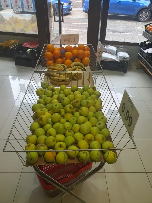 Cesta expositora metálica plateada