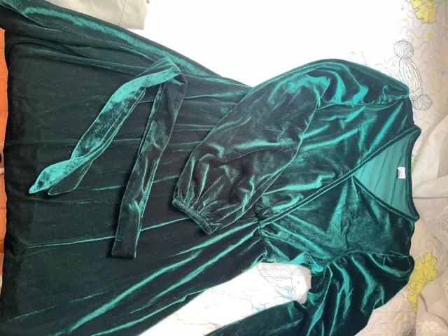 Vestido largo terciopelo verde