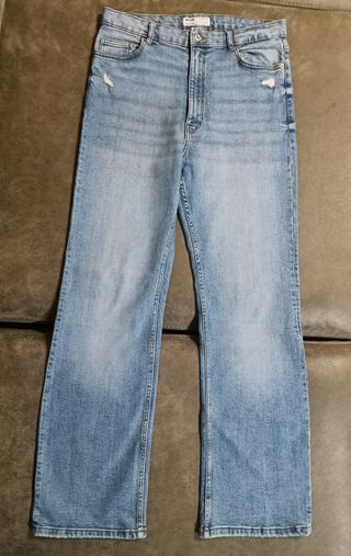 Pantalón vaquero Bershka flare azul