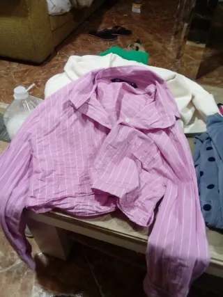 Jersey de rombos beige y blanco talla S