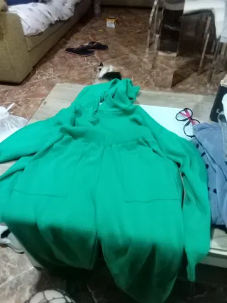 Jersey de rombos beige y blanco talla S