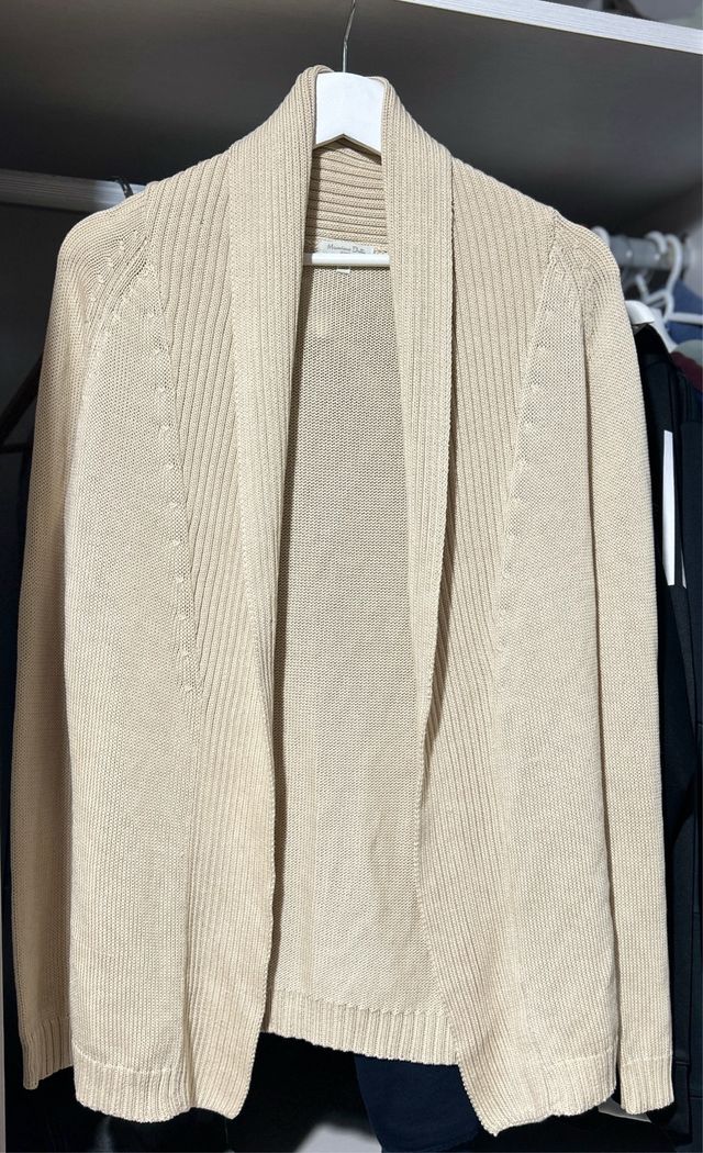 Chaqueta punto Massimo Dutti beige mujer